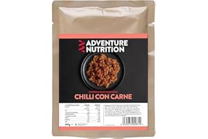 Adventure Nutrition Chilli Con Carne 300g MRE Lightweight Camping Food, High-Protein Backpacking Meal, Lightweight Camping Food, Backpacking Meal, Long-Lasting Emergency Survival Ration