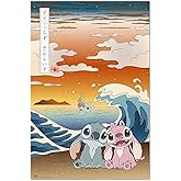 Grupo Erik Poster Disney Stitch Japon Sanat Baskısı - Oturma Odası veya Dekorasyon Yatak Odası - Dekorasyon Odası - Boyut 61 