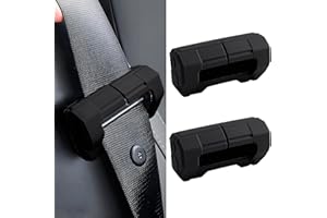 VBGURR 2 pezzi di coperture per fibbia della cintura di sicurezza auto, clip per cintura di sicurezza in silicone antigraffio per furgone, camion, SUV, protezione anti-usura, accessori auto robusti (nero)