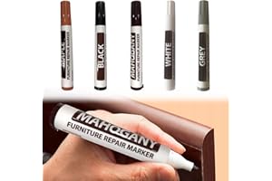 TUKNN Kit Reparation Parquet, Feutre Retouche Bois, Accessoire Cire Réparation Bois, Réparation pour les Rayures du Bois, Stylo Retouche Meuble, Kit de Réparation de Meubles, 5 Pièces