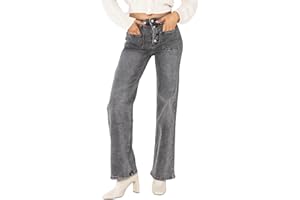 Nina Carter Flared Bootcut Jean pour Femme Taille Haute Évasé Vintage Effet Usé Stretch