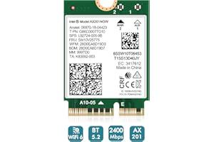NICGIGA WiFi 6 Wireless Card Intel AX201 NGW M.2: CNVio2, Bluetooth 5.2, 2400Mbps Network Adapter for Laptop Support Windows 10/11 (64bit) Only Available with Gen 10+ CPU