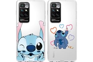 Omyzo [2 Piezas] Funda para Xiaomi Redmi 10（4G） 6,5",Carino Patrón Anime Dibujos Animados Transparente Suave TPU Silicona Carcasa Antichoque Protectora Case Compatible con Redmi 10