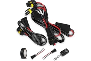 WinPower Kit Relè Cablaggio Luce LED Universale con 1 o 2 Collegamenti Lampadina per Lampade da Lavoro Ausiliarie per Auto 12V con Telecomando, 1 Pz