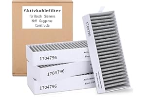 YELID 4 Stück Aktivkohlefilter Für Bosch HEZ9VRUD0 17004811 Siemens 17004796 HZ9VRCR0 filter dunstabzugshaube Umluftersatzfilter Für Neff 17004806 Z821VR0 Gaggenau CA282111 Constructa CZ9VRCR0