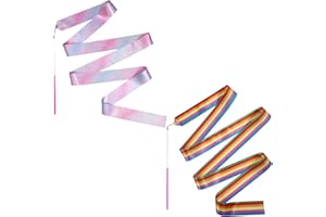 SAVITA 2szt Taniec Wstazki, 4m Wstazki do Gimnastyki Wstazki do Tanca RytmicznegoWirowanie Paleczki dla Pokazów Talentów Tanczacych Artystów