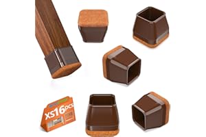 BAIPOK 16 Piezas Protectores de Silla, Fundas de Silicona para Piernas de Silla con Fieltro Envuelto, Almohadillas Protectoras para Pies de Muebles