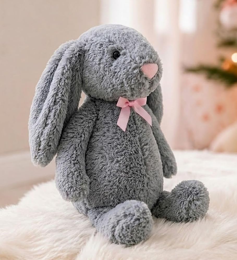 Uyku Arkadaşım Uzun Kulak Bunny Peluş Tavşan 65 cm Gri