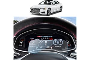 SKTU Displayschutzfolie kompatibel mit Audi A6 / A7 / Q8 2019-2023 2024 Instrumententafel Schutzfolie aus gehärtetem Glas Kratzfest 12,3 Zoll