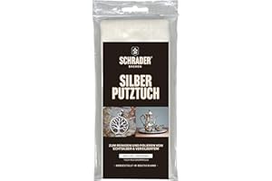‎SCHRADER BREMEN SCHRADER Silber Putztuch - Silberpflegetuch zum Polieren, zur Entfernung von Anlaufstellen - Schmuckreinigungstuch mit natürlichen Polierstoffen - 1 Tuch - Made in Germany