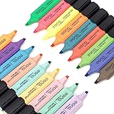 Amazon Brand - Eono Highlighters, 18 Colors Chisel Tip Marker Pen, Assorted Colors, Water Based, Quick Dry (18 Full colors)