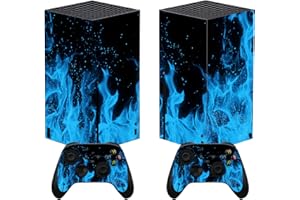 PlayVital Adesivo Skin per Xbox Series X Console&Controller Sticker Decal Cover Vinile per Xbox Series X-Fiamma Blu