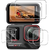 Locofun Screen Protector for Insta360 Ace Pro 2, HD Tempered Glass + Camera Lens Protector + PET Protective Film [2+2+2 Piece