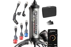 SMART JUICE Juice Booster 3 Air Traveller Plus Set, Mobile Wallbox 11kW con App, Caricabatterie Auto Elettrica con Cavo Ricarica Auto Elettrica Tipo 2, Include 3 Adattatori CEE 32/16 + EU Schuko + Tipo 2