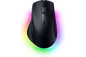 Razer Pro Click V2 - bezprzewodowa ergonomiczna mysz - AI Prompt Assist - czujnik optyczny 30K - 3,5 miesiąca pracy na baterii (14 stref Chroma RGB, przechylane kółko HyperScroll) Czarny