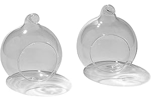C.X.Y. 10 Pezzi Sfere Da Appendere Vetro Portacandele Diametro 10CM/12CM Decorazione Addobbo (DIAMETRO 12CM)