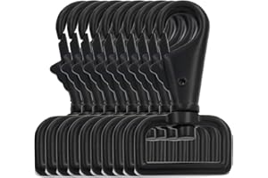 BIKICOCO 1'' Swivel Trigger Tilt & Bump Thumb Knob Bolt Snap Hook Lobster Claw Clasp Spring Loaded Clip, Black - Pack of 10