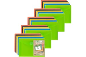 eco-eco A7 50% Riciclata Colorei Assortiti Bottone a Pressione Portafogli (Confezione di 25)