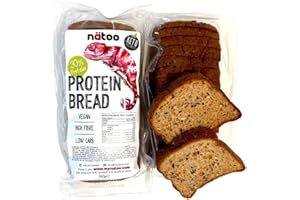 NÄTOO Pane proteico a Fette, 30% di Proteine, con Basso Contenuto di Carboidrati - 2 CONFEZIONI DA 360gr. - Pane a Fette ideale per la Dieta Chetogenica morbido e gustoso