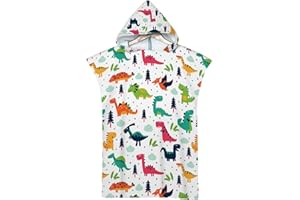 Rowjoy Accappatoio Poncho Bambina,Telo Mare Bambini con Cappuccio, Microfibra Poncho da bagno per bambini 2-6Anni, per Spiaggia Bagno Doccia Nuotare Piscina