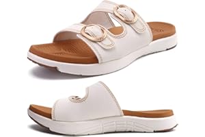 COFACE Sandalen Damen Orthopädische Comfortfüße Plantarfasziitis Arch Support Orthotic Slides Sandalen Sommer badelatschen Leicht Outdoorsandale Verstellbare Riemen Yoga fussbett,Größe 35-42