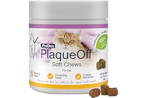 ProDen PlaqueOff 120 Soft Chews | Natural Plaque, Tartar & Bad Breath Remover for Cats | Works Systemically Not by Abrasion or Chewing