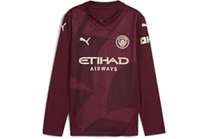PUMA Manchester City Kids Third Shirt 2024/25 Season - Long Sleeve - Burgundy