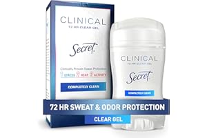 Secret Clinical Strength Clear Gel Women's Antiperspirant & Deodorant Completely Clean Scent 1.6 Oz, 1.600 Fluid Ounce by Secret