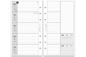 ‎SINNWUNDER SinnWunder® Premium Kalendereinlagen 2024 - Wochen-Kalender mit 1 Woche auf 2 Seiten – Größe Personal – 6-fach-Lochung – BasicSinn