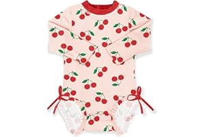 BesserBay Baby Mädchen Süße Rash Guard Einteiliger UPF 50+ Langarm Badeanzüge 0-36 Monate