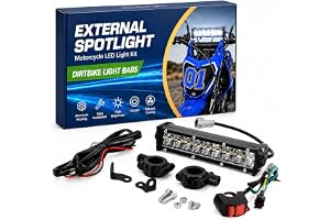 PSLER motocrossstrålkastare 7/8 tum ljusskena för CRF110 CRF250F KLX110 TTR110 TTR110E RM85 YZF450, 12V-24V terrängmotorcykel