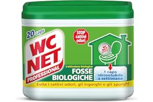 Wc Net Professional - Fosse Biologiche, Capsule Idrosolubili per WC, Scioglie gli Ingorghi, 20 Caps