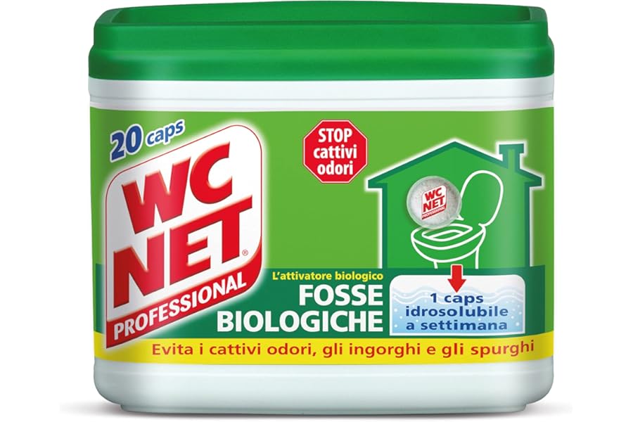 Wc Net Professional – Organic Tanks, Water Soluble Capsules for Toilet, Dissolves Traffic Jam, 20 Caps