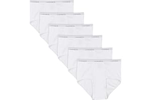 Hanes Krótkie Mężczyźni Zestaw majtek męskich, białe bawełniane majtki, majtki z pełnym stanem, majtki odprowadzające wilgoć (6 w zestawie)