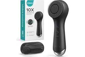 ‎COSLUS COSLUS Gesichtsreinigungsbürste Elektrische Gesichtsbürste Silikon Gesichtsreinigung: 2in1 rotierend und vibrierend patentierte tech-Automatic Schaumbildung-IPX7 wasserdicht für Männer Frauen-Schwarz