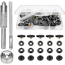 Lot De 100 Boutons-Pression Métal 15 Mm - 4 Couleurs (Or, Argent, Bronze, Noir) - Avec Outils - Pour Cuir, Vêtements, Sacs, Jeans DIY