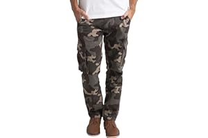 BlauerHafen Męskie spodnie Army Cargo Combat Camouflage 100% bawełna Straight Leg Work Wear