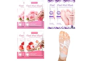 KIKAWORD Foot Peel Mask, 6 Pairs Feet Masks for Hard Skin, Moisturizing Socks, Restoring Cracked Heel Dead, Dry Skin, Foot Peel Mask for Hard Skin for Feet, Men and Women (Lavender, Rose, Peach)