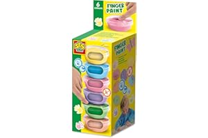 SES Creative 00397 Pastelowa farba do malowania palcami, 6 kolorów x 45 ml