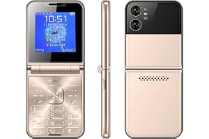 Jectse 2G Hopfällbar Telefon, 2,6-tums Vikbar för Seniorer, Seniormobiltelefon med Stora Knappar, Stora Siffror, Högt Ljud och LED-ficklampa, Snabbvalsknapp med en Knapp