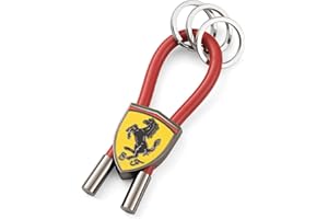 Ferrari Red Shield Rubber Strap Keychain with Metal Scudetto by Ferrari