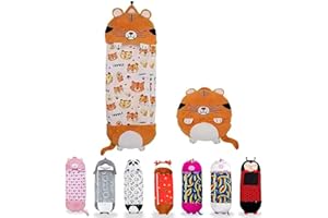 ZVD Sac de Couchage Enfant, Sac de Couchage et Oreiller de Jeu pour Enfants, Oreiller de Sac de Couchage 2 en 1, Sac De Couchage pour Animaux avec Coussin, 180 x 70 Cm