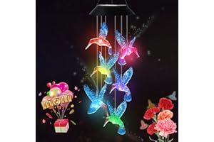 HeiPen Wind Chimes, Garden Gifts for Women Mum Wife Grandma Sister, New House Gift Ideas (Hummingbird)