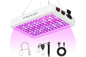 DragonLight BW1000 Plant Lamp LED Full Spectrum with UV IR, Double Chips LED Grow Lamp with 3 Metre Cable for Greenhouse and Indoor Plants Vegetables and Flower Growing [White]
