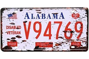 Eureya Alabama V94769 fantaisie plaque en métal de plaque d'immatriculation Pub Vintage Garage Table Cafe Home Décoration murale 15 x 30 cm
