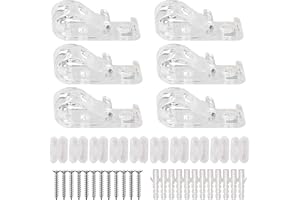 Rybtd 6-pack Säkerhet för barn genomskinlig Clip för romersk gardin med 10 plastanslutningar för kedjor till gardiner 12 skru