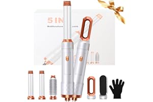 UKYITU Hair Styler 5 in 1 Magic Styler, Magic Air Styler Set with Curl Straighten, Volumise, Smooth and Drying for Styling, Magic Hair Styler Hot Air Styler for All Hair Type/Length