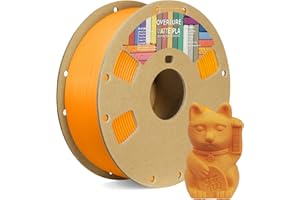 OVERTURE Mate PLA Filamento de 1,75 mm, Rollo PLA Mate 1kg Bobina de Cartón (2.2lbs), Precisión Dimensional +/- 0.03 mm(Naranja Mate)