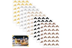 Aeaocvo 240 Stück Fotoecken Selbstklebend, 10 Blatt Foto Kleber, Fotoecken Aufkleber für Sammelalben, DIY Scrapbooking, Fotoalbum Album Corner, Tagebuch (Gold, Silber, Schwarz, Braun, Rosa)