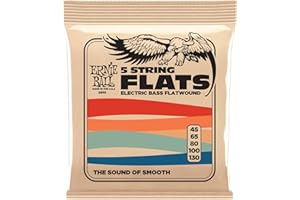 Ernie Ball Flatwound 5-string Electric Bass Strings - 45-130 Gauge